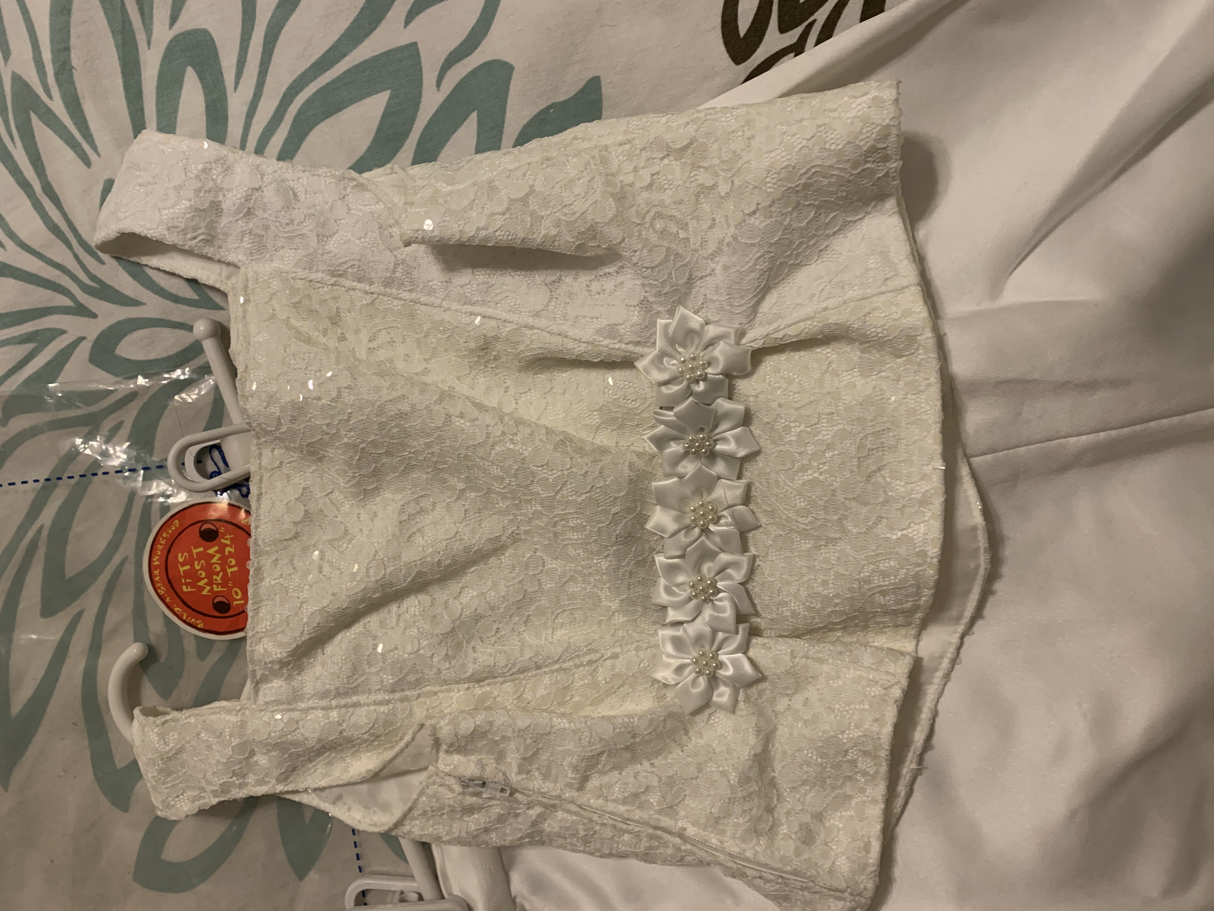 Emily's first communion dress, handmade by her mom