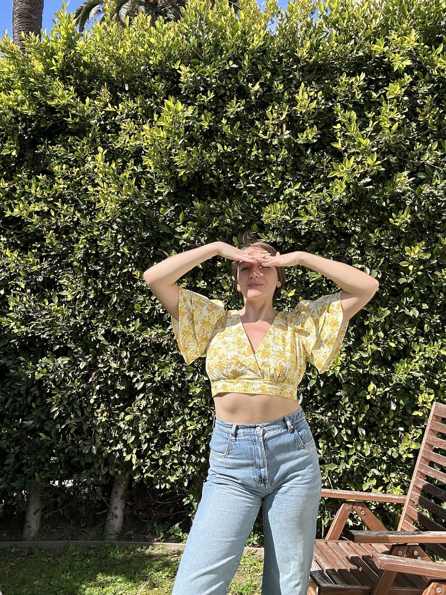 Butterfly sleeve top