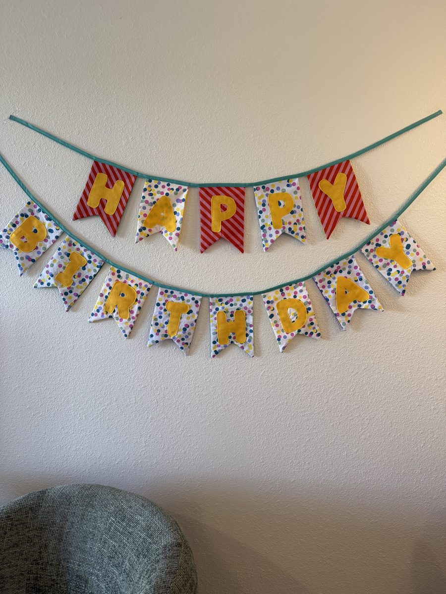 Handmade happy birthday banner