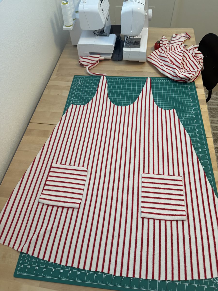 Solana Dress pieces cut out and laid flat on the cutting mat