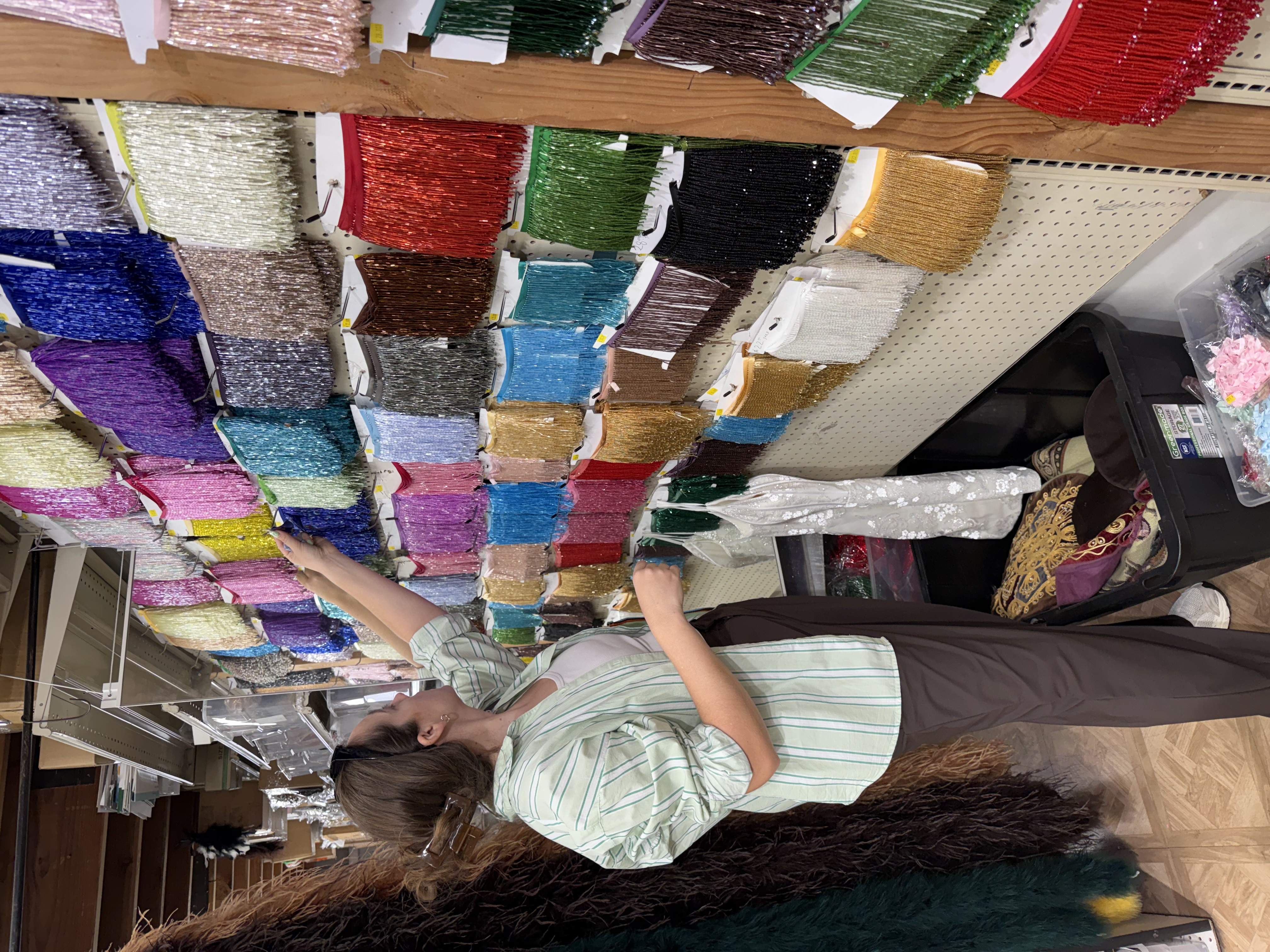 Shopping for trim at Trim Expo in the downtown LA fashion district
