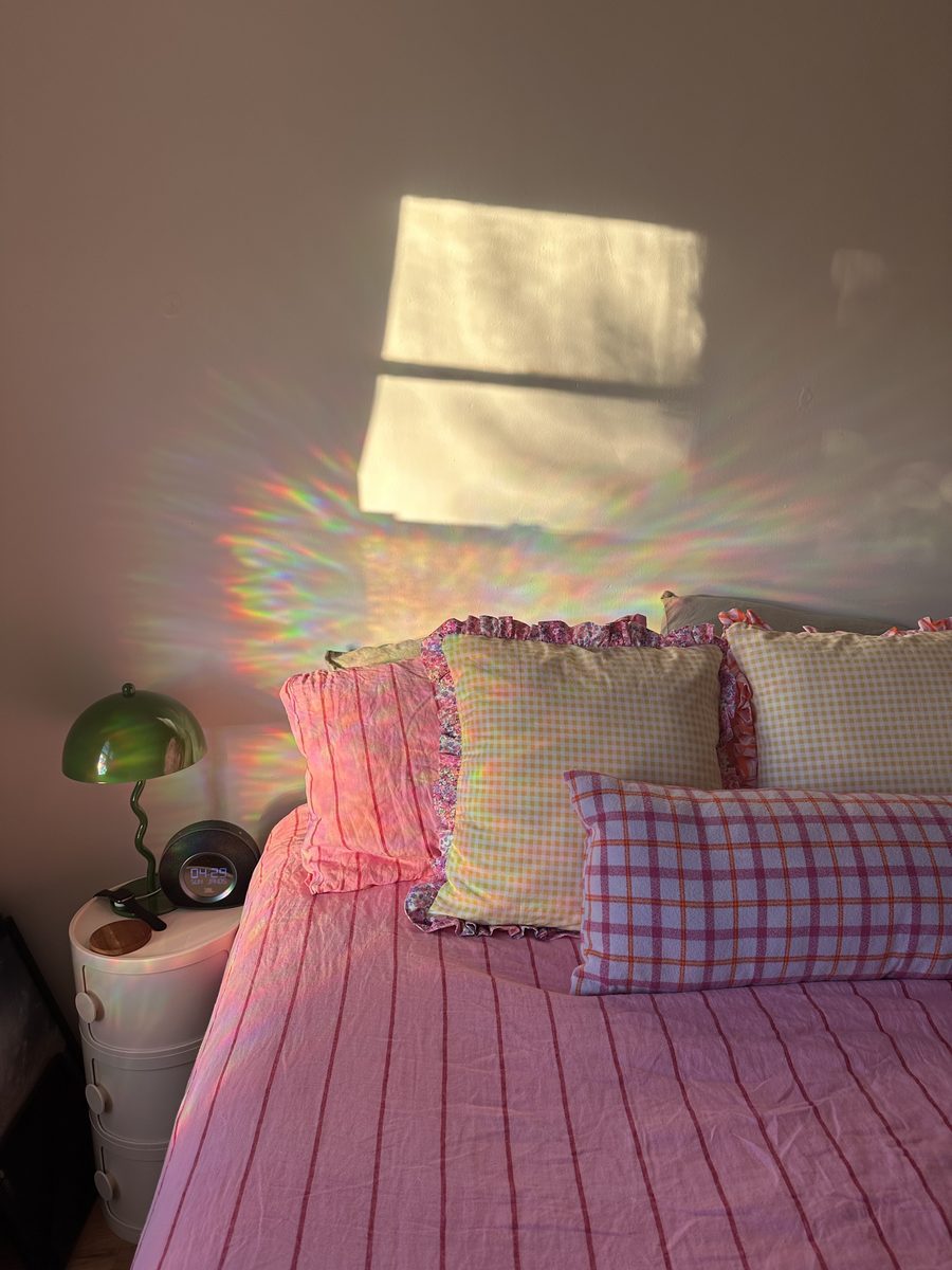 Homemade pillowcase with ruffle detail