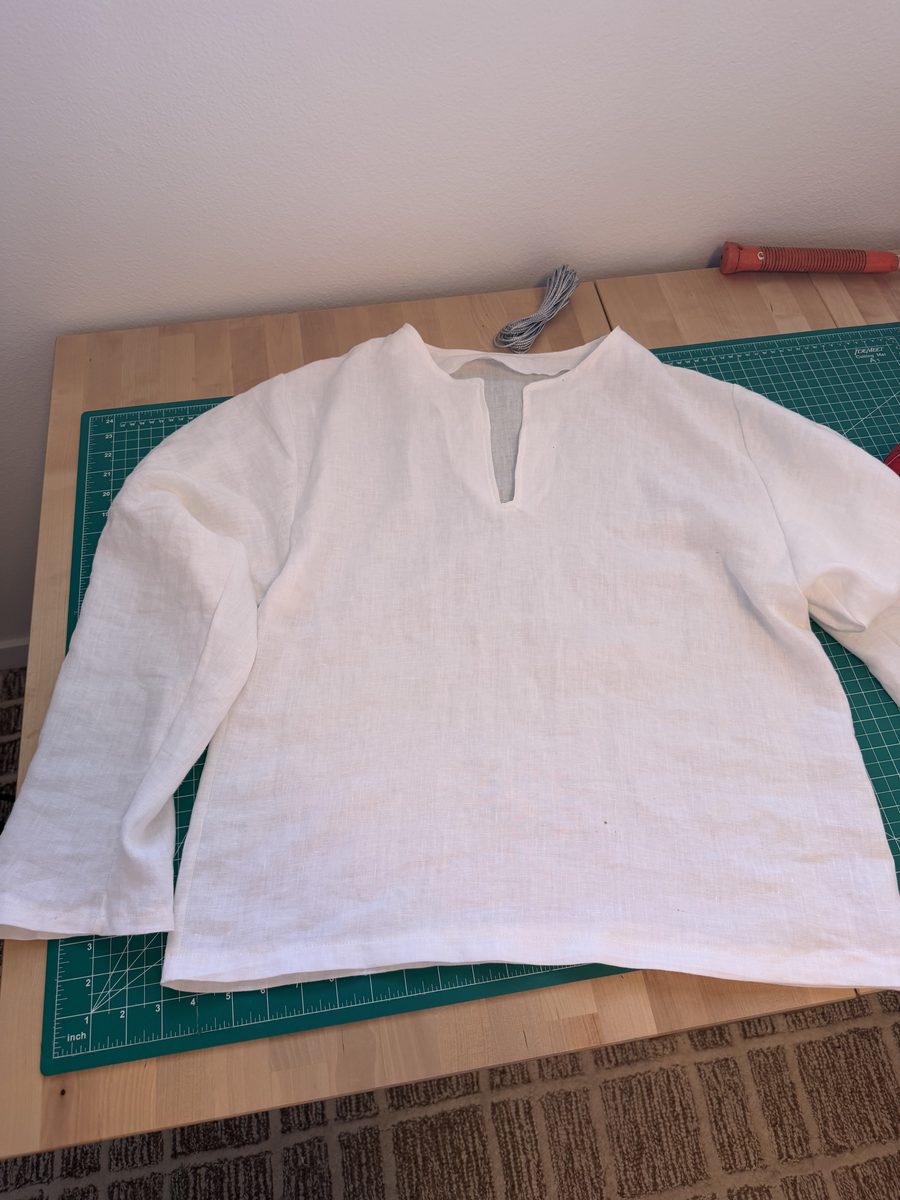 Finished men's linen boho shirt