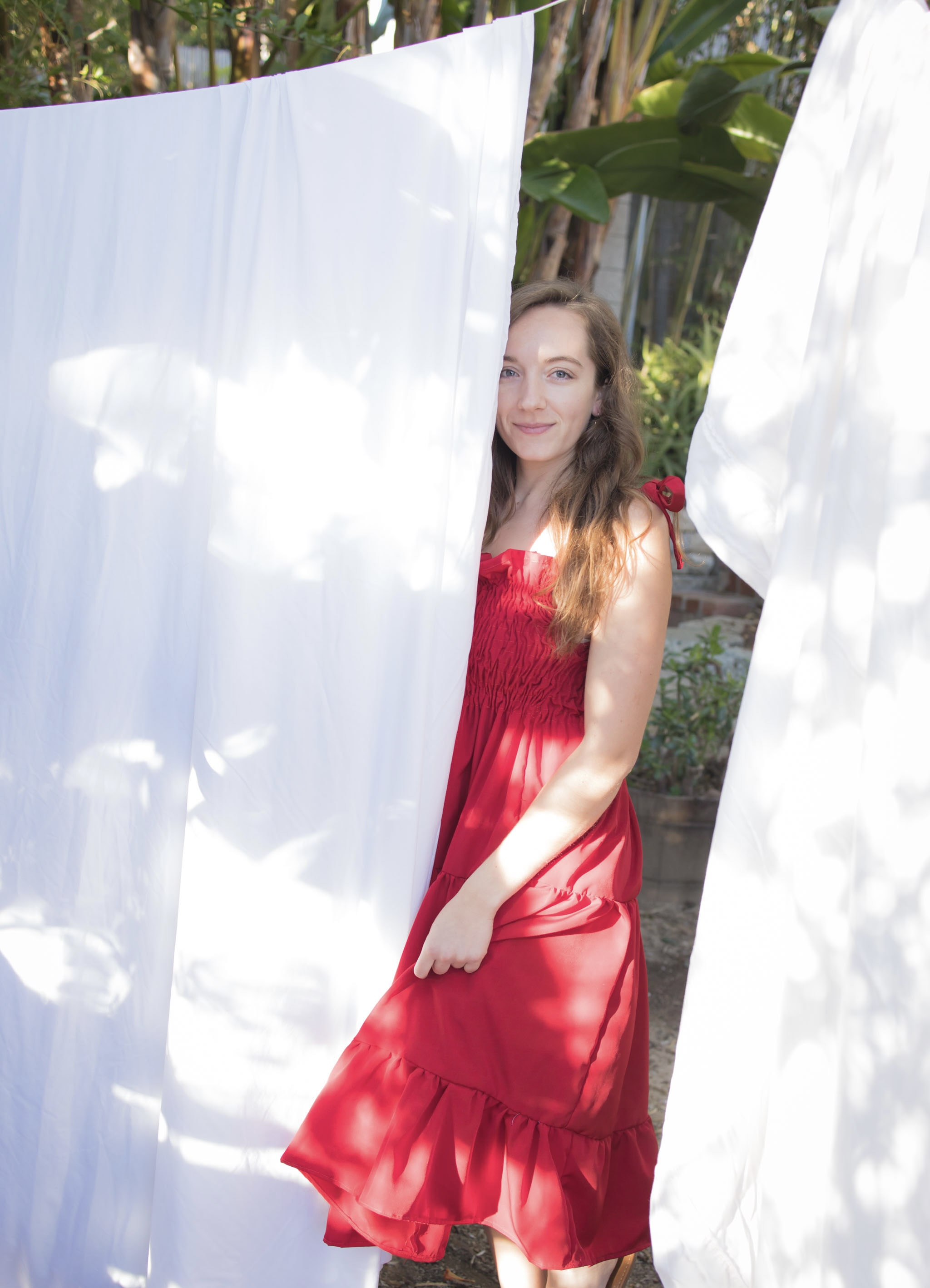Emily wearing one of her handmade pieces