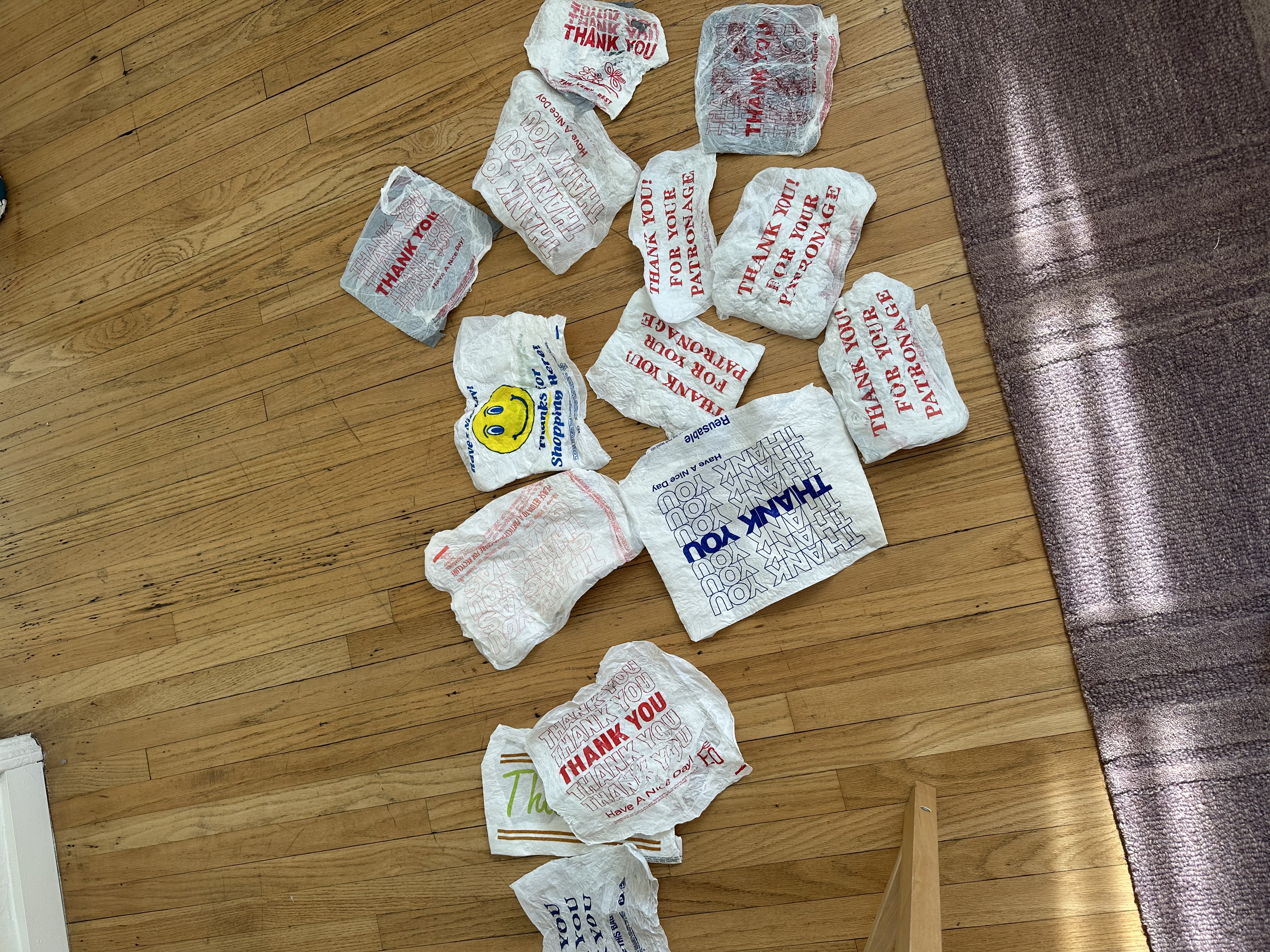 A sheet of fused plastic bags after ironing